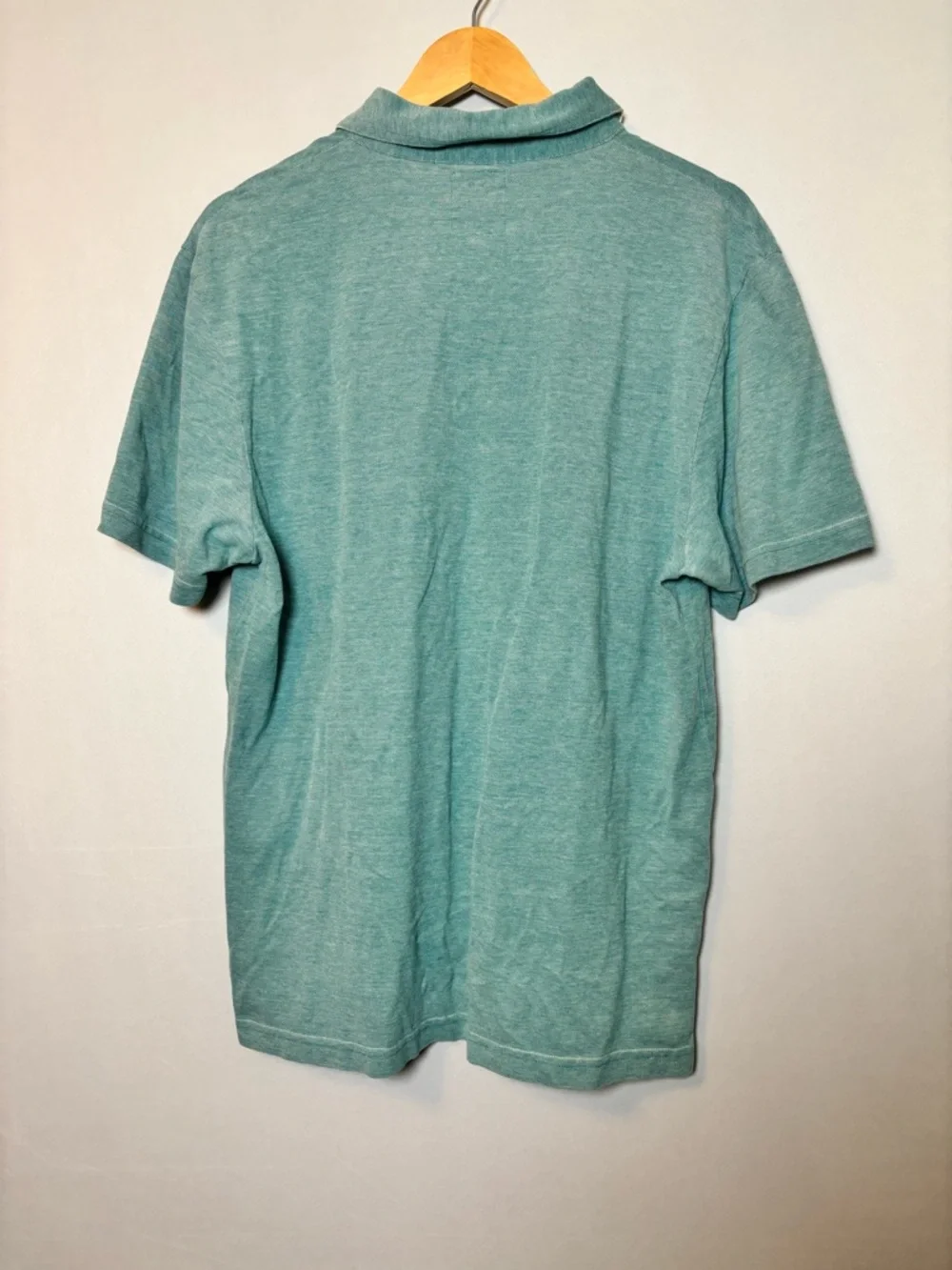 Billy Reid Polo Shirt Mens XL Blue Heather Pocket Trim Cotton Blend